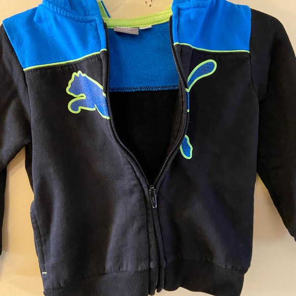 Puma black zippered hoodie size 4 - Picture 2 of 6